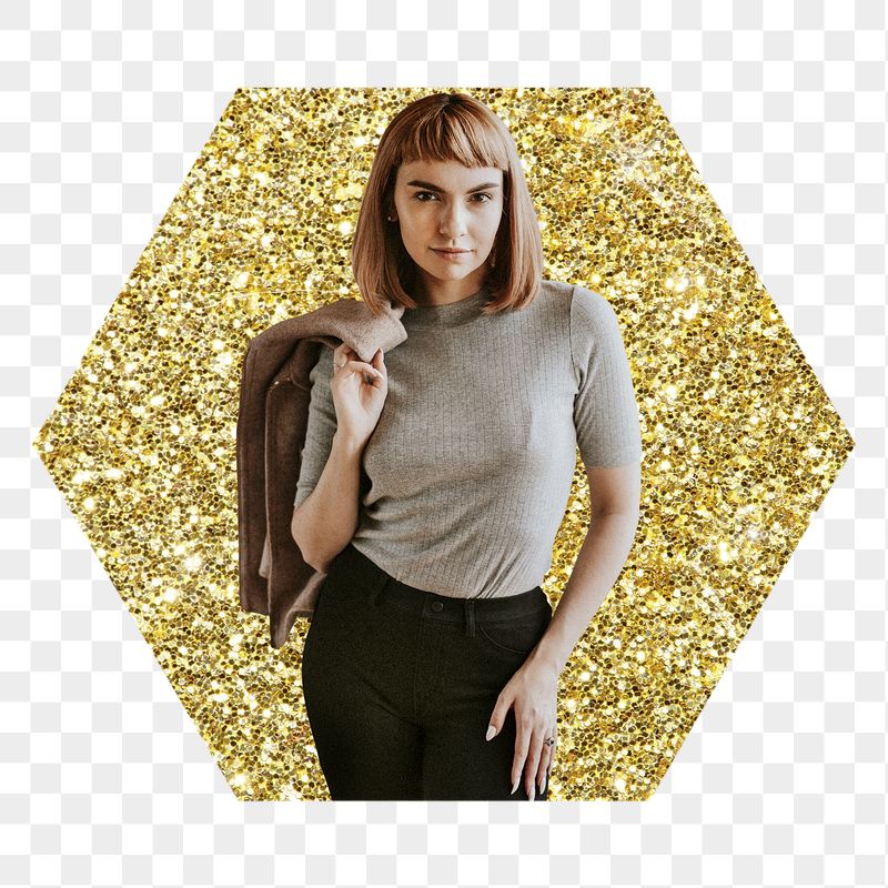 Businesswoman png badge sticker, gold | Free PNG - rawpixel