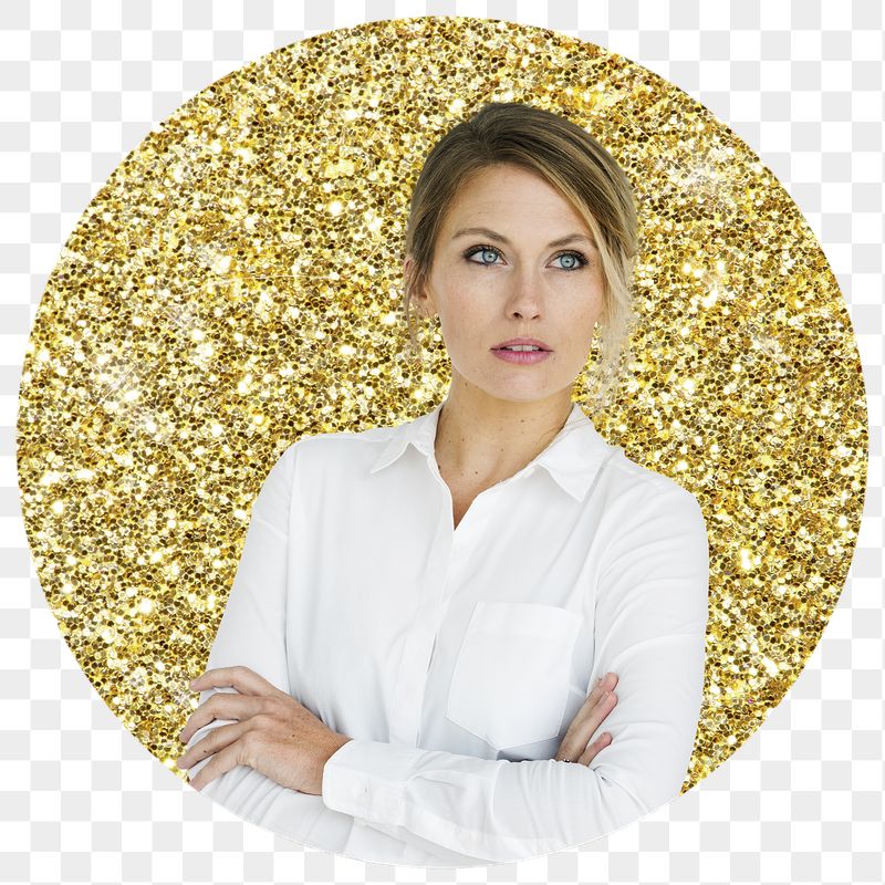 Businesswoman png badge sticker, gold | Free PNG - rawpixel