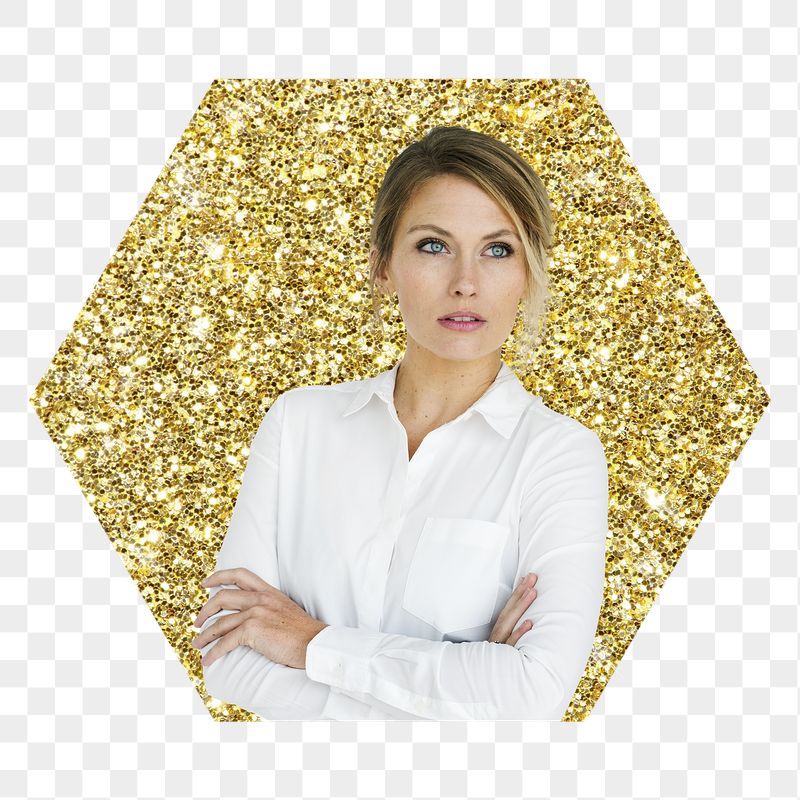 Businesswoman png badge sticker, gold | Free PNG - rawpixel