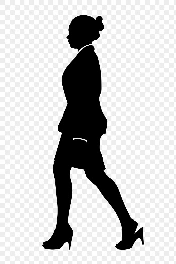 Businesswoman png silhouette, walking in heels | Free PNG - rawpixel