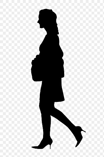 Businesswoman png silhouette, walking in heels | Free PNG - rawpixel