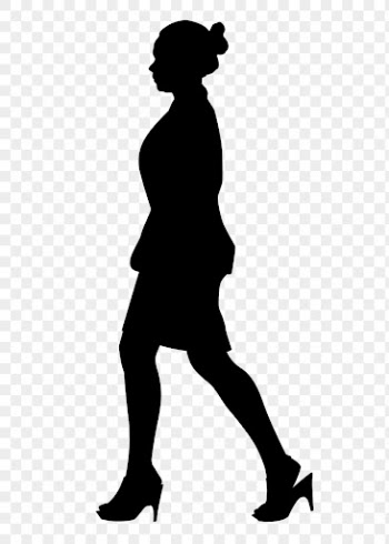 Businesswoman png silhouette, walking in heels | Free PNG - rawpixel