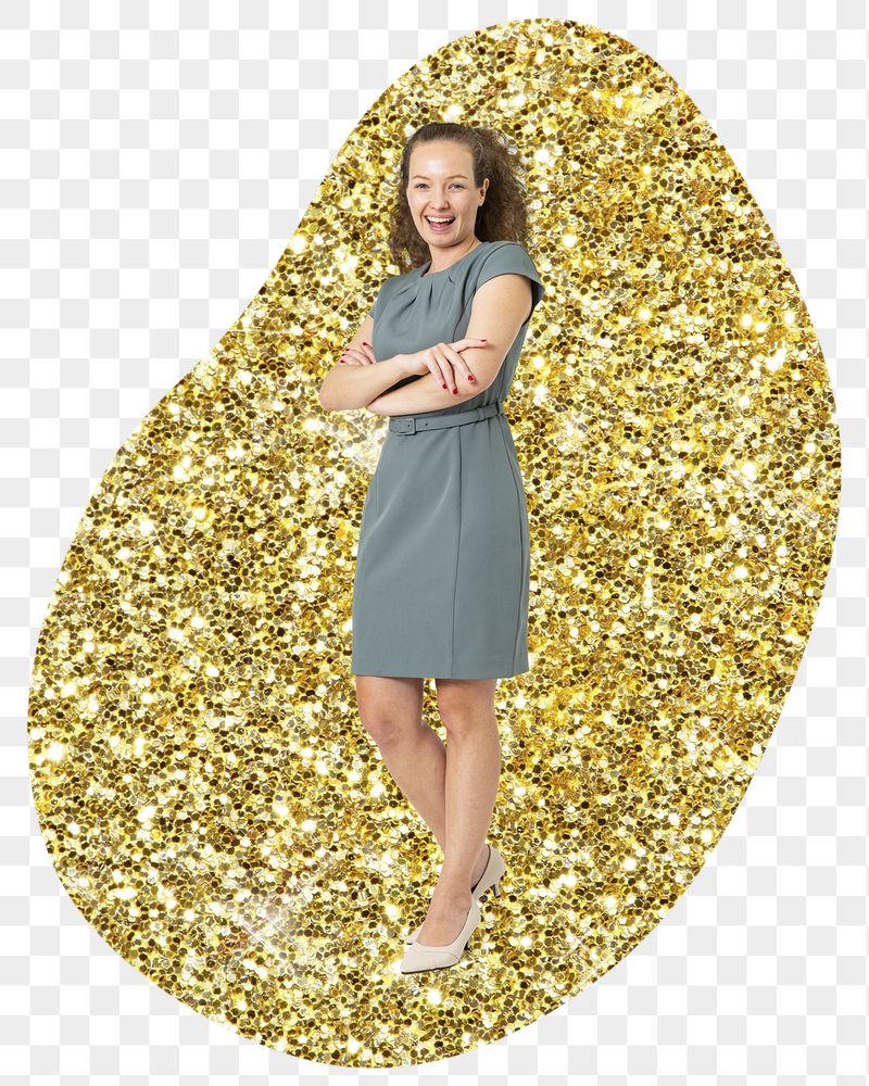 Businesswoman standing png badge sticker, | Free PNG - rawpixel