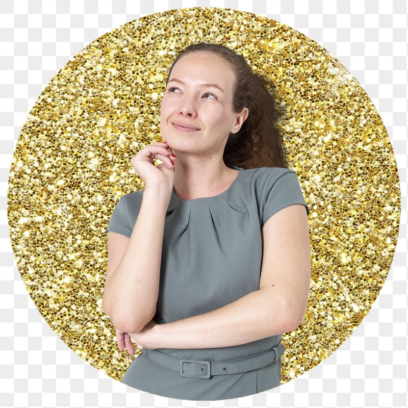 Businesswoman thinking png badge sticker, | Free PNG - rawpixel