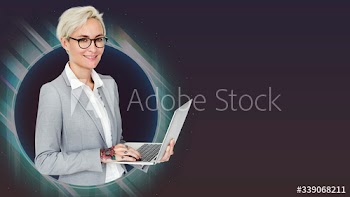 Businesswoman using a computer
