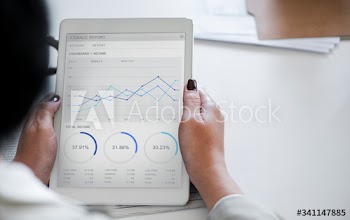 Businesswoman using tablet