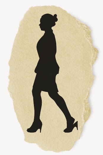 Businesswoman walking silhouette ripped paper, | Free PSD - rawpixel