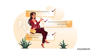 Businesswoman with a long to do list