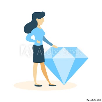 Businesswoman with diamond