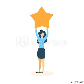 Businesswoman with star