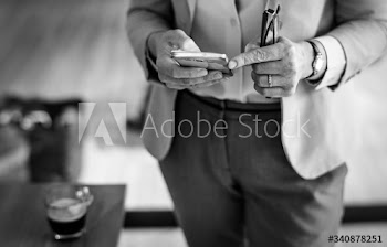 Businesswoman working remotely from a cafe