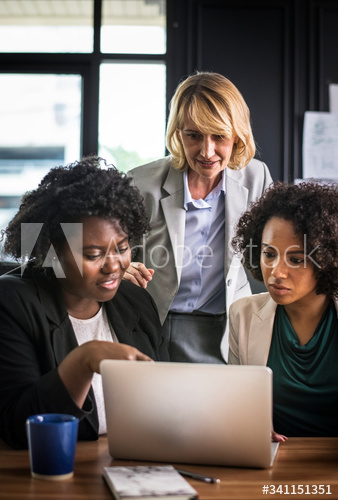 Businesswomen working on a laptop