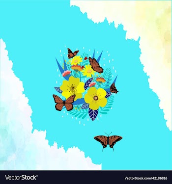 butterflies background colorful flowers icons