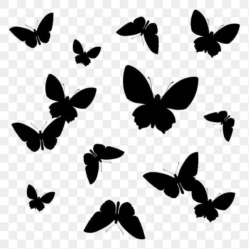 Butterflies png silhouette sticker, flat | Free PNG - rawpixel