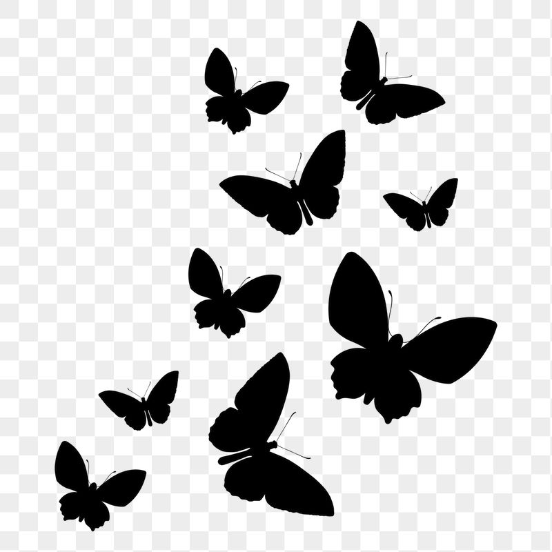 Butterflies png silhouette sticker, flat | Free PNG - rawpixel