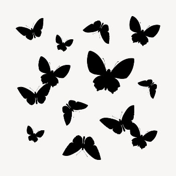 Butterflies silhouette clipart, flat insect | Free Vector - rawpixel