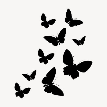 Butterflies silhouette clipart, flat insect | Free Vector - rawpixel