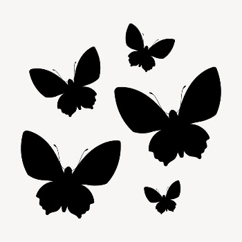 Butterflies silhouette sticker, flat insect | Free PSD - rawpixel
