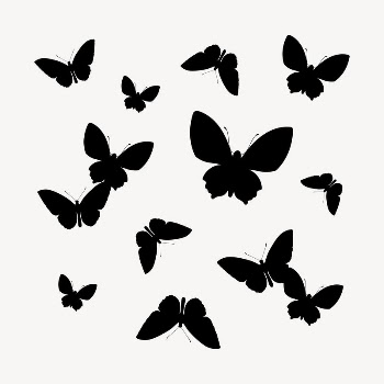 Butterflies silhouette sticker, flat insect | Free PSD - rawpixel
