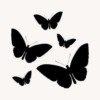 Butterflies silhouette sticker, flat insect | Free PSD - rawpixel