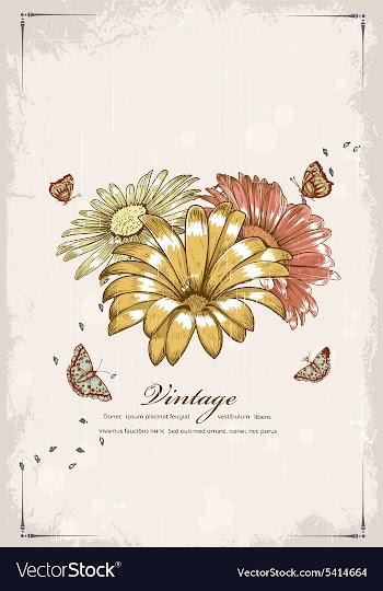 Butterflies with floral vector image