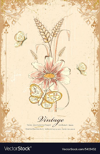 Butterflies with floral vector image