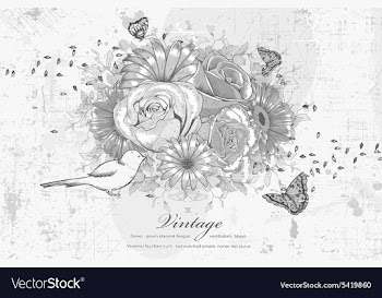Butterflies with floral vector image