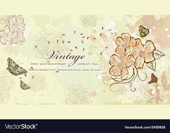 Butterflies with floral vector image