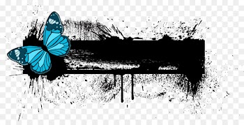 Butterfly Banner Download Clip art - Vector Butterfly ink jet bubble window 