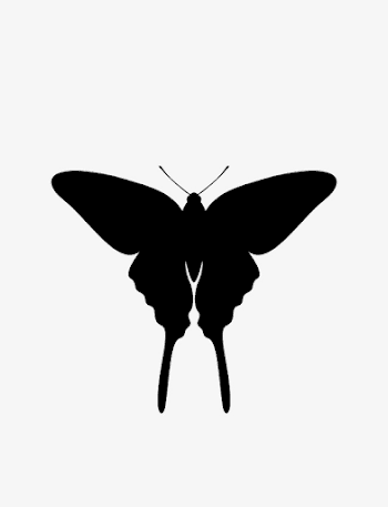 Butterfly,black And White,stick Figure,paper-cut Silhouettes ...