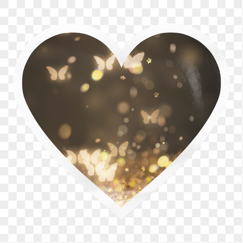 Butterfly bokeh png heart badge | Free PNG - rawpixel