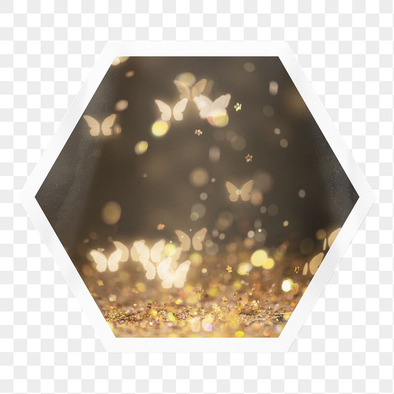 Butterfly bokeh png sticker, hexagon | Free PNG - rawpixel