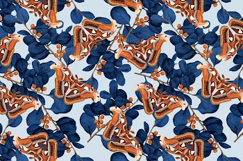 Butterfly botanical seamless pattern background, | Free Photo - rawpixel