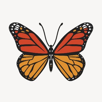 Butterfly collage element, cute cartoon | Free Vector Illustration - rawpixel