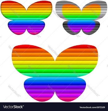  					Butterfly color set vector image														