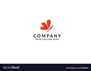 Butterfly colorful logo template vector image