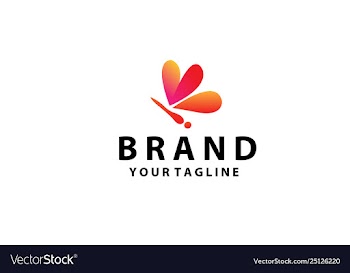 Butterfly colorful logo template vector image