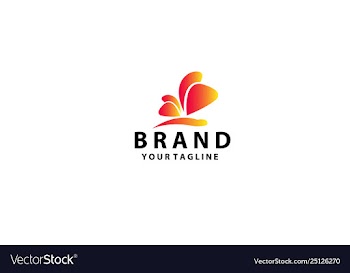 Butterfly colorful logo template vector image