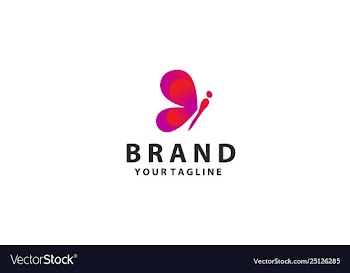 Butterfly colorful logo template vector image