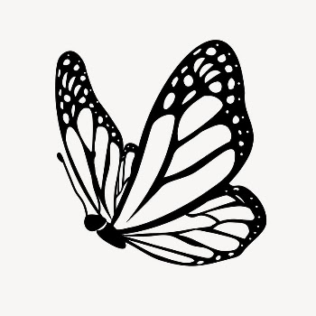 Butterfly doodle collage element, cute | Free Vector Illustration - rawpixel