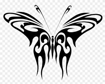 Butterfly Drawings Black And White 13, Buy Clip Art - Abstract Butterfly Large Tote Bag, Natural, Large