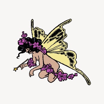 Butterfly fairy collage element, drawing | Free Vector Illustration - rawpixel