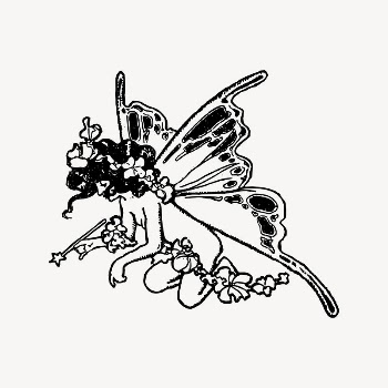 Butterfly fairy collage element, drawing | Free Vector Illustration - rawpixel
