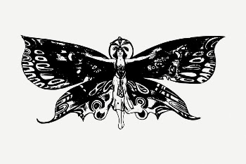 Butterfly fairy drawing, vintage mythical | Free PSD - rawpixel