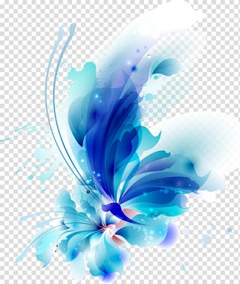 Butterfly Flower Blue, Blue Dream Flower transparent background PNG clipart