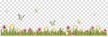 Butterfly Flower , Grass with Butterflies and Flowers , yellow butterflies near pink flowers transparent background PNG clipart