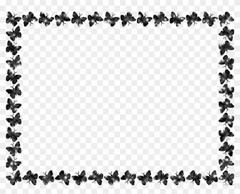 Butterfly Frame Animal Free Black White Clipart Images - Frame Black And White