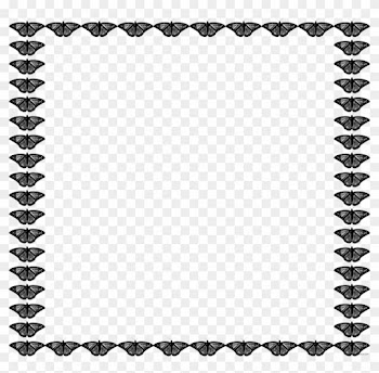 Butterfly Frame Animal Free Black White Clipart Images - Simple Japanese Border Designs