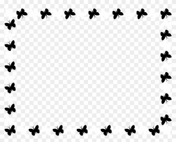 Butterfly Frame - Butterfly Border Clipart Black And White