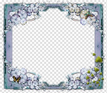 Butterfly Frame, white and purple flower frame transparent background PNG clipart